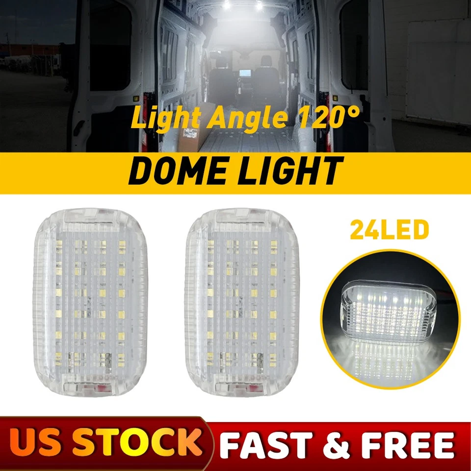 2x Luz LED Interior Domo Área de Carga para Ford Transit 150 250 350 2015-2024 Furgoneta Foto 1 de 4