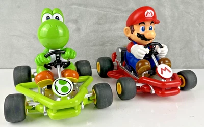 Carrera Super Mario Kart RC Cars 2.4GHz Pipe Kart Cars Yoshi + Mario NO REMOTES - Image 1 of 4