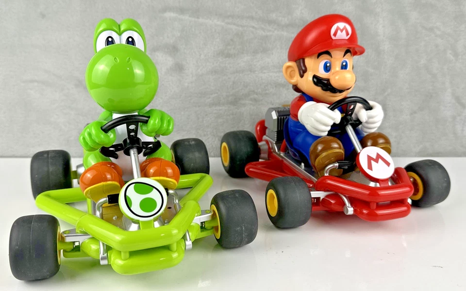 Carrera Super Mario Kart RC Cars 2.4GHz Pipe Kart Cars Yoshi + Mario NO REMOTES - Image 1 of 4