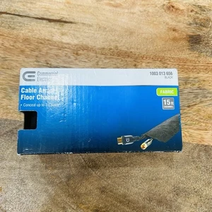 Commercial Electric 15 ft. Fabric Floor Cord Protector in Black New - Afbeelding 1 van 2