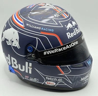 F1, ALEX ALBON SIGNED 1/2 SCALE BELL WILLIAMS F1 TEAM MINIHELMET SEASON 2022 NEW - Image 1 of 4