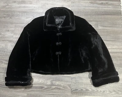 90’s St. John Coat Collection by Marie Gray Faux Fur Sequin Rhinestone Jacket L - Image 1 of 4