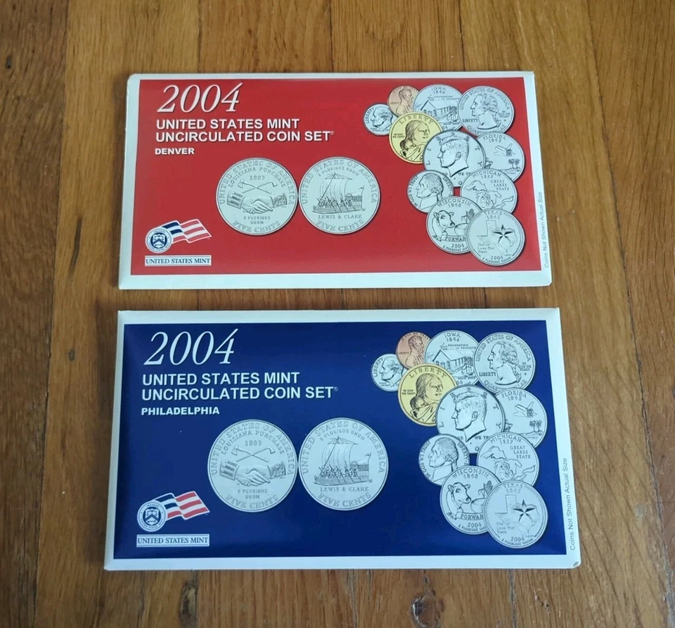 NEW 2004 United States Mint Uncirculated Coin Set Philadelphia & Denver US COA - Image 1 of 4