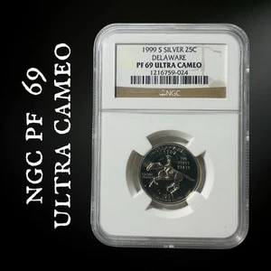 1999-S Silver PF69 Ultra Cameo Delaware Quarter NGC - Picture 1 of 4