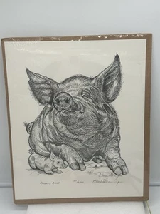 G. Marlo Allen Pig Print Oinkers 12.5" x 15.5" Ltd Edition Numbered 97 of 2000 - Picture 1 of 8