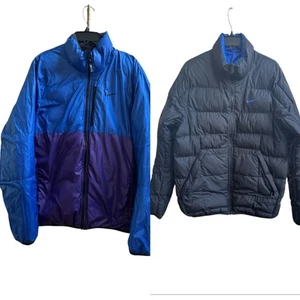 Nike 2012 Herren schwarz blau lila wendbar 2 in 1 Winter isoliert gefütterte Jacke - Bild 1 von 10