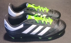Boy's Youth ~ US Sz 2 ~ Adidas Soccer Cleats Goletto Black/Green/White -S - Picture 1 of 2