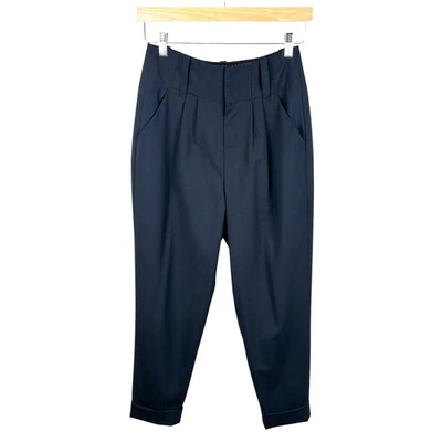 Шерстяные плиссированные брюки с манжетами Alice + Olivia укороченные тихие роскошные брюки 4 - Изображение 1 из 4