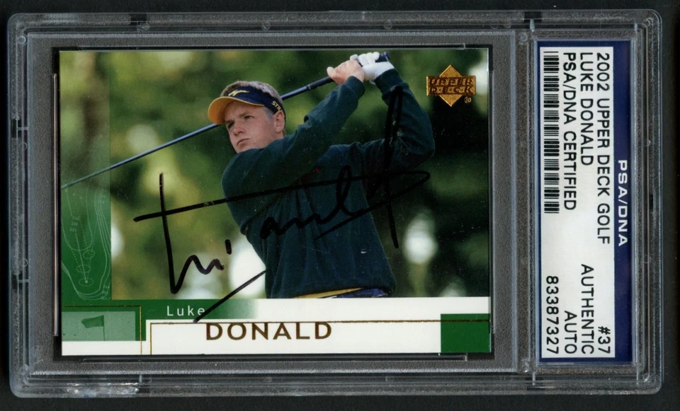 Tarjeta de golf firmada por Luke Donald autografiada 2002 Upper Deck PSA losa Foto 1 de 2