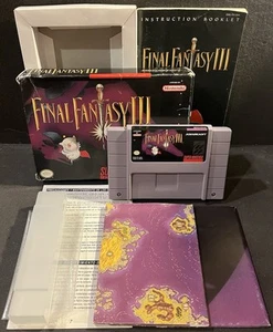 Final Fantasy III 3 SNES 1994 CIB Includes Map,Manual,Poster,Insert, and more. - Picture 1 of 20