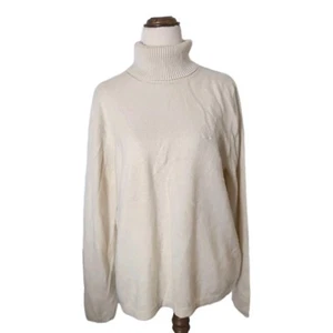 R.M. Williams Beige Sweater XL Women’s 100% Cashmere Turtleneck Soft Knit - Picture 1 of 12