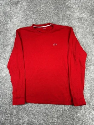 Suéter Lacoste Para Hombres Grande Rojo Algodón Tejido Waffle Pullover * Foto 1 de 4