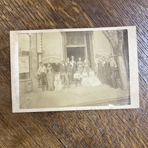 Antique Moline, Il Storefront Downtown Cabinet Card Photo Plowman Publishing Co - Picture 1 of 6