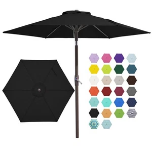 7.5FT Patio Umbrella Market Table Umbrella with 6 Sturdy Ribs, Push Button Ti... - Picture 1 of 8