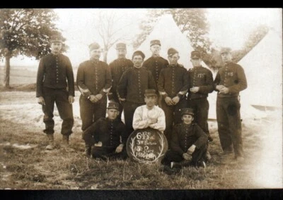 Campement TENTE MILITAIRE , col N°6 , 3° BATTERIE / Carte-photo postale 1906-07 - Photo 1/2