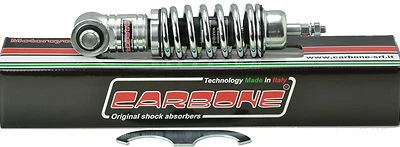 Carbone Front shock absorber body/spring chromed Vespa 50/90/125 Primavera,ET3 - Immagine 1 di 3