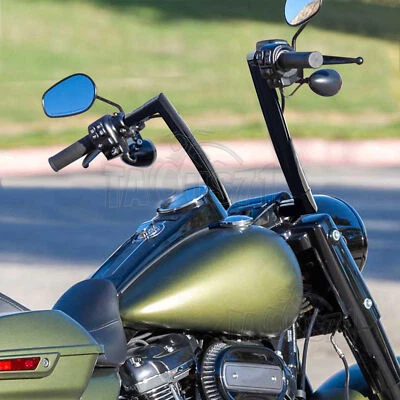 Black 12" DNA Monster Ape 1.5" Fat Bar Handlebar For Harley Road King Road Glide - Image 1 of 4