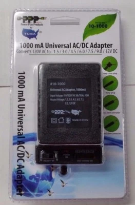 1000 mA Universal AC DC Power Adapter Output 1.5,3,4.5,6,7.5,9,12V 110V 50 Hz - Image 1 of 2