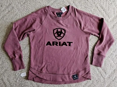 Sudadera para mujer Ariat Benicia pequeña rosa jengibre salvaje 10041317 nueva con etiquetas logotipo de terciopelo Foto 1 de 4