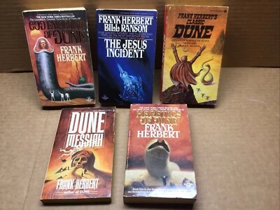 5 Frank Herbert Paperbacks Dune Messiah Emperor Heretics Jesus Incident 70-80s - Imagem 1 de 4