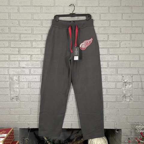 $60 Mens Size L '47 Detroit Red Wings Mens Charcoal Varsity Warmup Sweatpants Cover