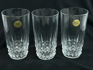 3 W.M. Dalton 24% French Lead Crystal Beverage Glasses No. 6 In Box - Picture 1 of 4