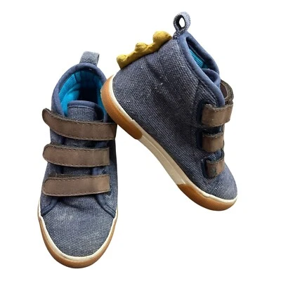 Zapatillas altas temáticas de dinosaurios para niños pequeños unisex niño pequeño 9 azul gancho y bucle Foto 1 de 4