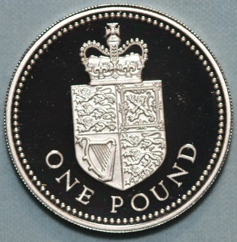 Great Britain U.K. 1988 ~Silver Proof  1 Pound ~ 93¢ tracked shipping Cover