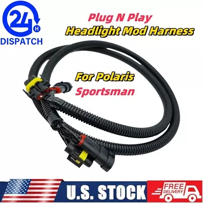 Headlight Mod Harness For Polaris Sportsman 450/500/570/700/800 ATV Plug N Play - Imagem 1 de 4