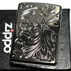 Zippo Lighter Botanical Pattern Black Titanium Coating Armor Case NEW From Japan