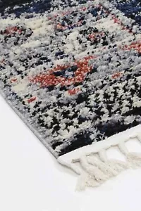Agdal Grey Blue Moroccan Berber Style Tribal Modern Rug Runner 80x300cm **FREE D - Picture 1 of 4