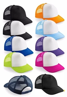 Beechfield Boys Girls Kids Vintage Snapback Adjustable Trucker Baseball Cap Hat