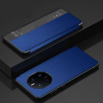 Funda inteligente abatible de cuero genuino con diseño Porsche para Huawei Mate 50 Pro RS Foto 1 de 4