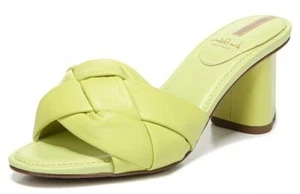 Sam Edelman Oaklie Kiwi Diamond Knotted Strap Triangular Block Heeled Sandals - Picture 1 of 7