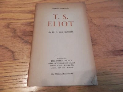 T.S. Eliot, MC Bradbrook,PB 1950 1st ed supplement to British Book News Foto 1 de 4