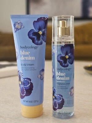 Bodycology Blue Denim Shea Butter Moisturizing Body Cream 8 OZ & Fragrance Mist - Image 1 of 4