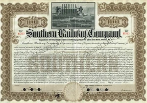 USA SOUTHERN RAILWAY COMPANY stock/bond certificate - Picture 1 of 1