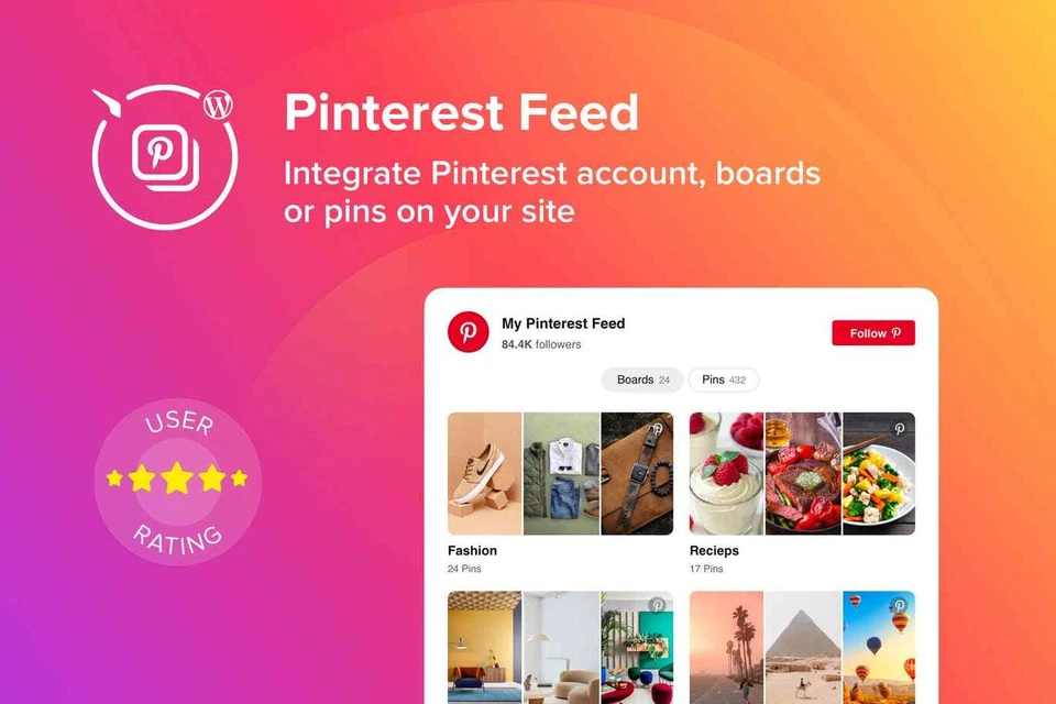 WordPress Pinterest Feed Plugin - Image 1 of 1
