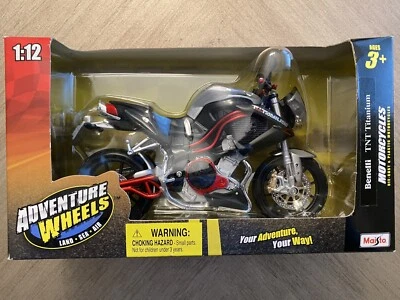 Maisto Adventure Wheels Benelli TNT Titanium Motorcycle New Sealed - Image 1 of 2