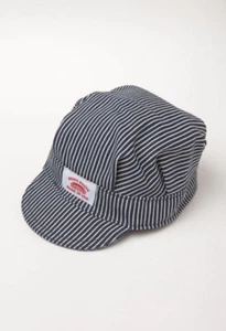 Round House Kids Cap Made in USA Striped Railroad Hat Train Conductor Engineer - Picture 1 of 2