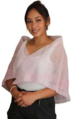 Feito à mão Kapamilya Alampay | Xale de organza bordado para mulheres - Imagem 1 de 4