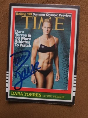 Dara Torres Custom Signed Card - 12x US Olympic Swimming Medalist - Image 1 of 2
