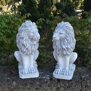 Offre : Grand Massif Pierre Lions Paire Gardien de But En fonte Résistant au Gel