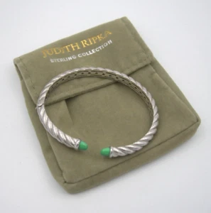 JUDITH RIPKA 1/4" WIDE CUFF BRACELET W/ TURQUOISE ENDS STERLING SILVER 925 - Picture 1 of 9