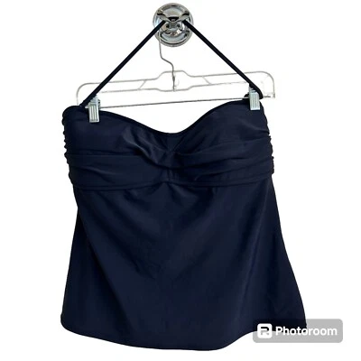 J. Camiseta de natación Crew 4/6 envolvente frontal halter sin tirantes bandeau tankini azul marino talla Lg Foto 1 de 4