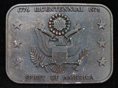 NI11137 ВИНТАЖНЫЙ 1970-х ** двухсотлетие 1776-1976 дух Америки ** пряжка ремня - Изображение 1 из 2
