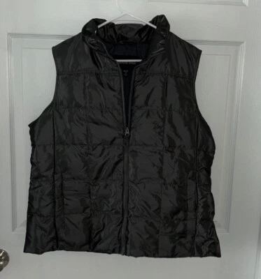 Lands' End Goose Down Puffer Vest Women's XL P Petite XLP Size 18 Metallic Gray - Image 1 of 3
