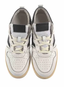 Rhude Black Rhecess Leather Low-Top Sneakers Men Size 8 Tricolor - Picture 1 of 8