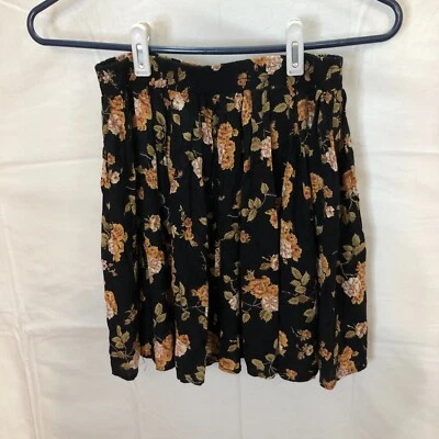 Brandy Melville один размер короткий черный желтый розовый цветочный юбка эластичный пояс - Изображение 1 из 4