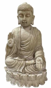Shakyamuni Buddha Seated Fearless Mudra Zen Altar Decor 6” Figurine Faux Marble - Picture 1 of 7